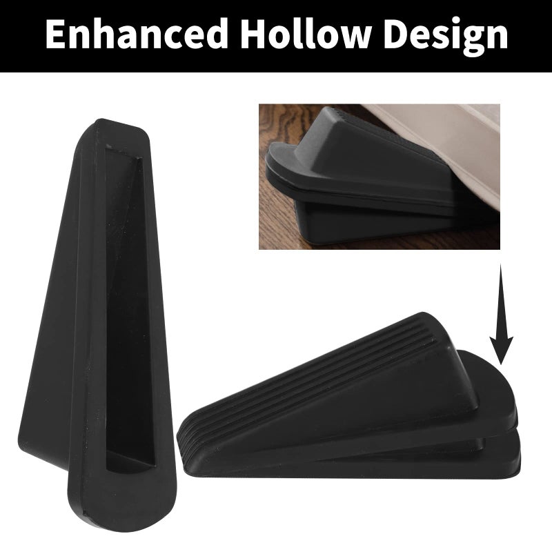 CAGSIG Door Stoppers  2 Pack Premium Rubber Door Stoppers for Bottom of Door Security Rubber  Door Stopper Wedge for Carpet Heavy Duty Door - Image 5